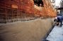 immagine dei lavori di rivestimento del muro di sponda nel rio di San Tomà
